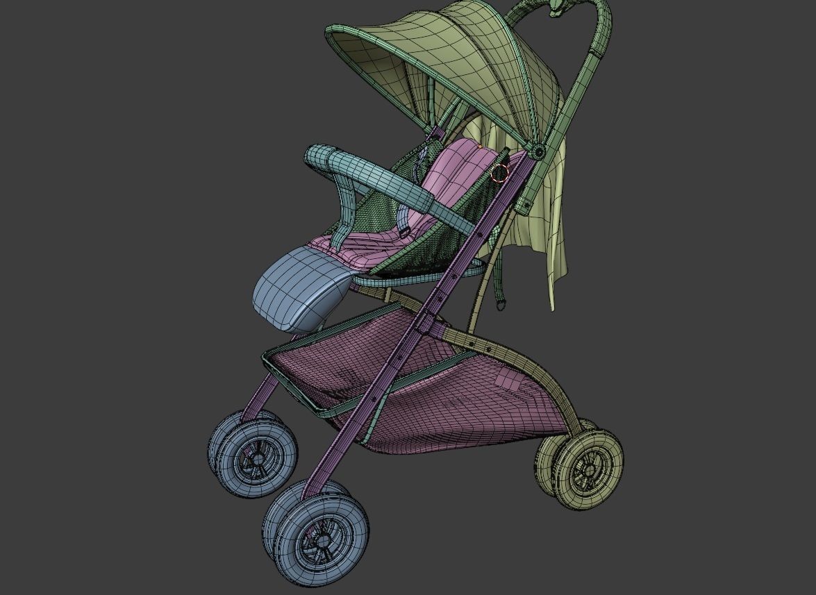 well modeled and detailed Platinum Baby Strollers 3D model_9