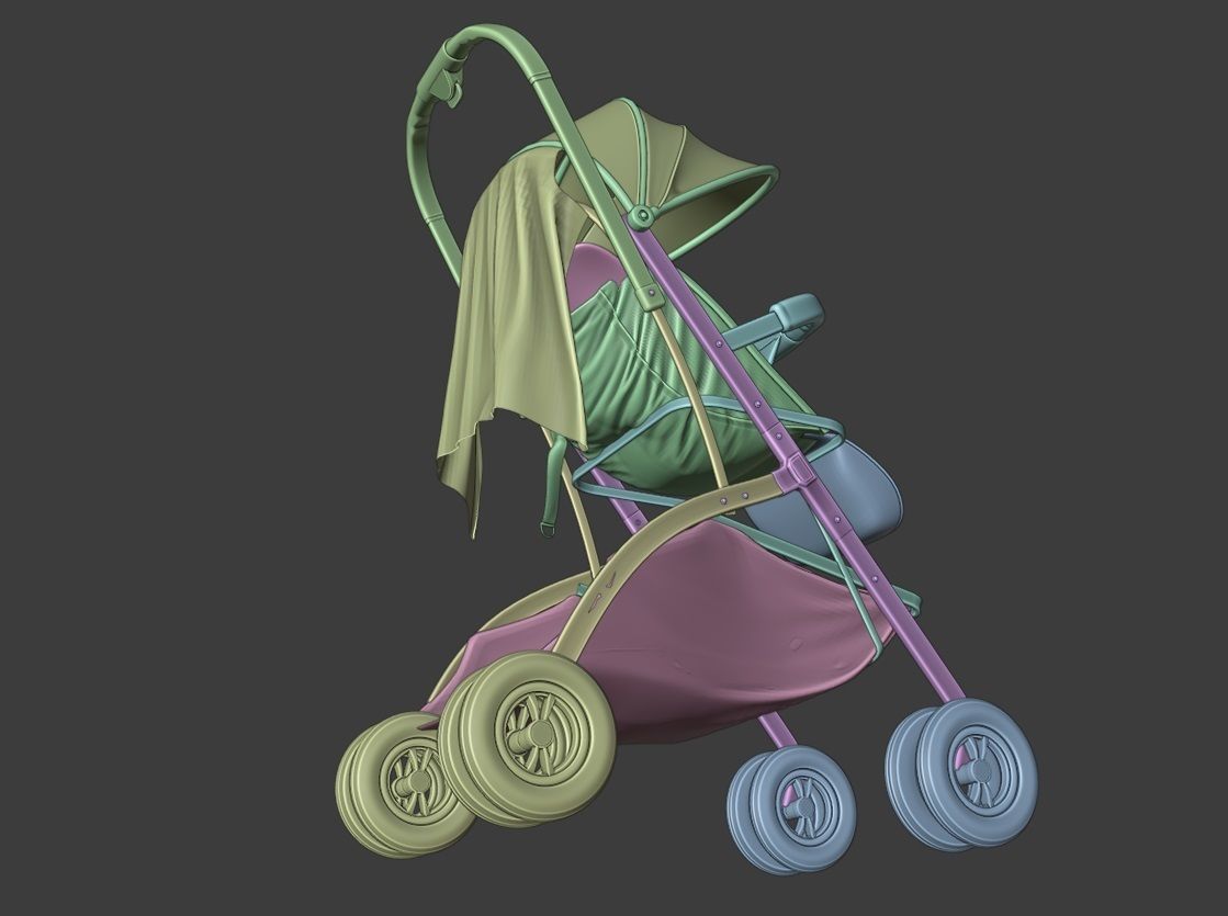 well modeled and detailed Platinum Baby Strollers 3D model_1