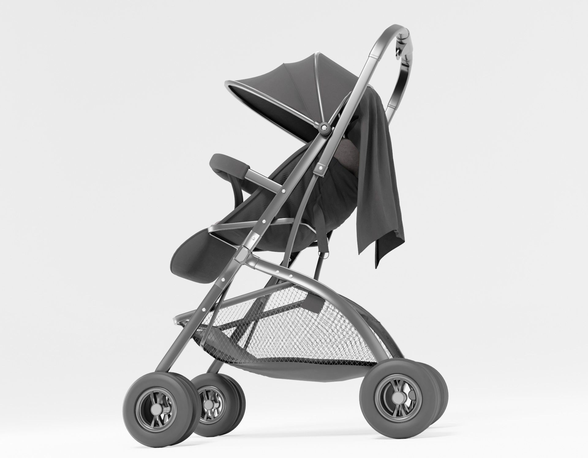 well modeled and detailed Platinum Baby Strollers 3D model_13