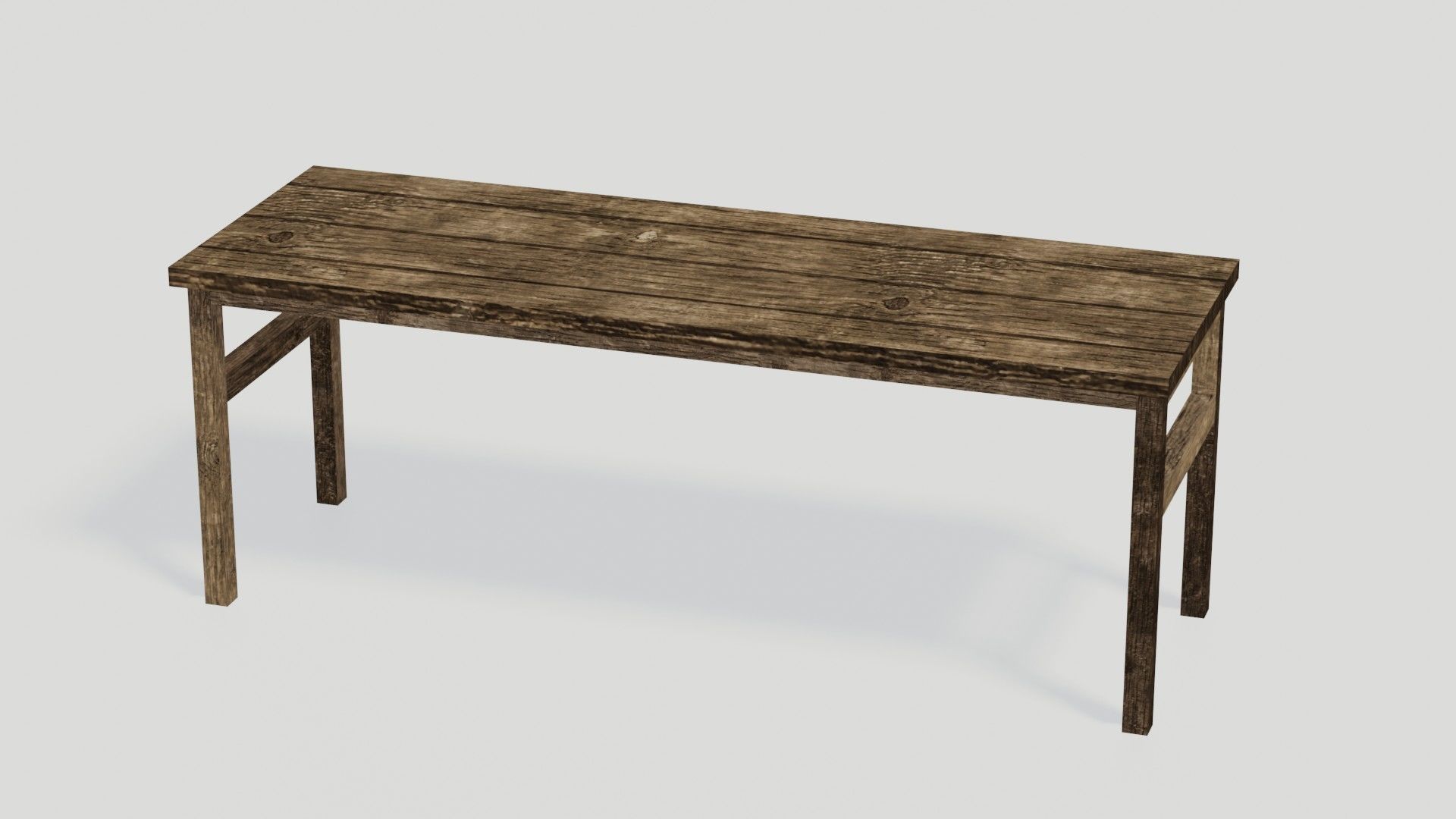 Game Ready Medieval Wooden Furniture Desk and Table  Low-poly 3D model_3