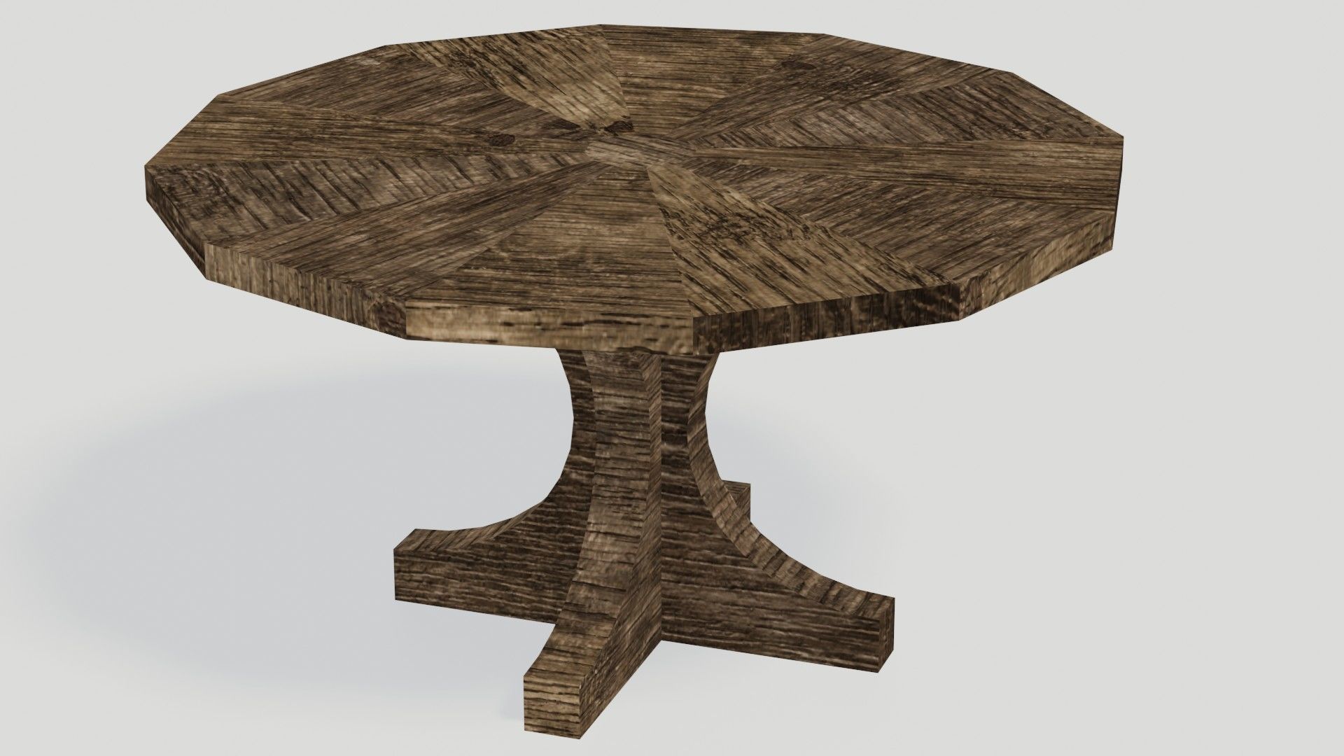 Game Ready Medieval Wooden Furniture Desk and Table  Low-poly 3D model_10