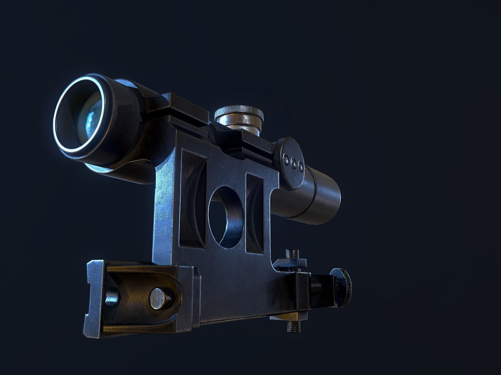 PU Scope ww2 USSR PBR Low-poly 3D model_9
