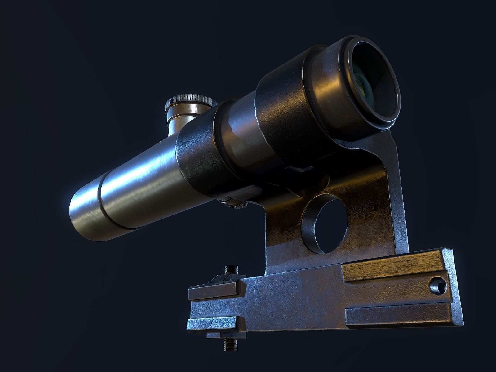 PU Scope ww2 USSR PBR Low-poly 3D model_6