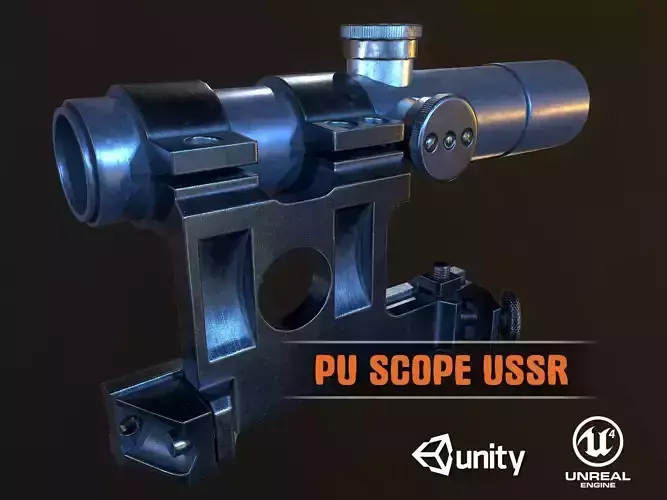  PU Scope ww2 USSR PBR Low-poly 3D model