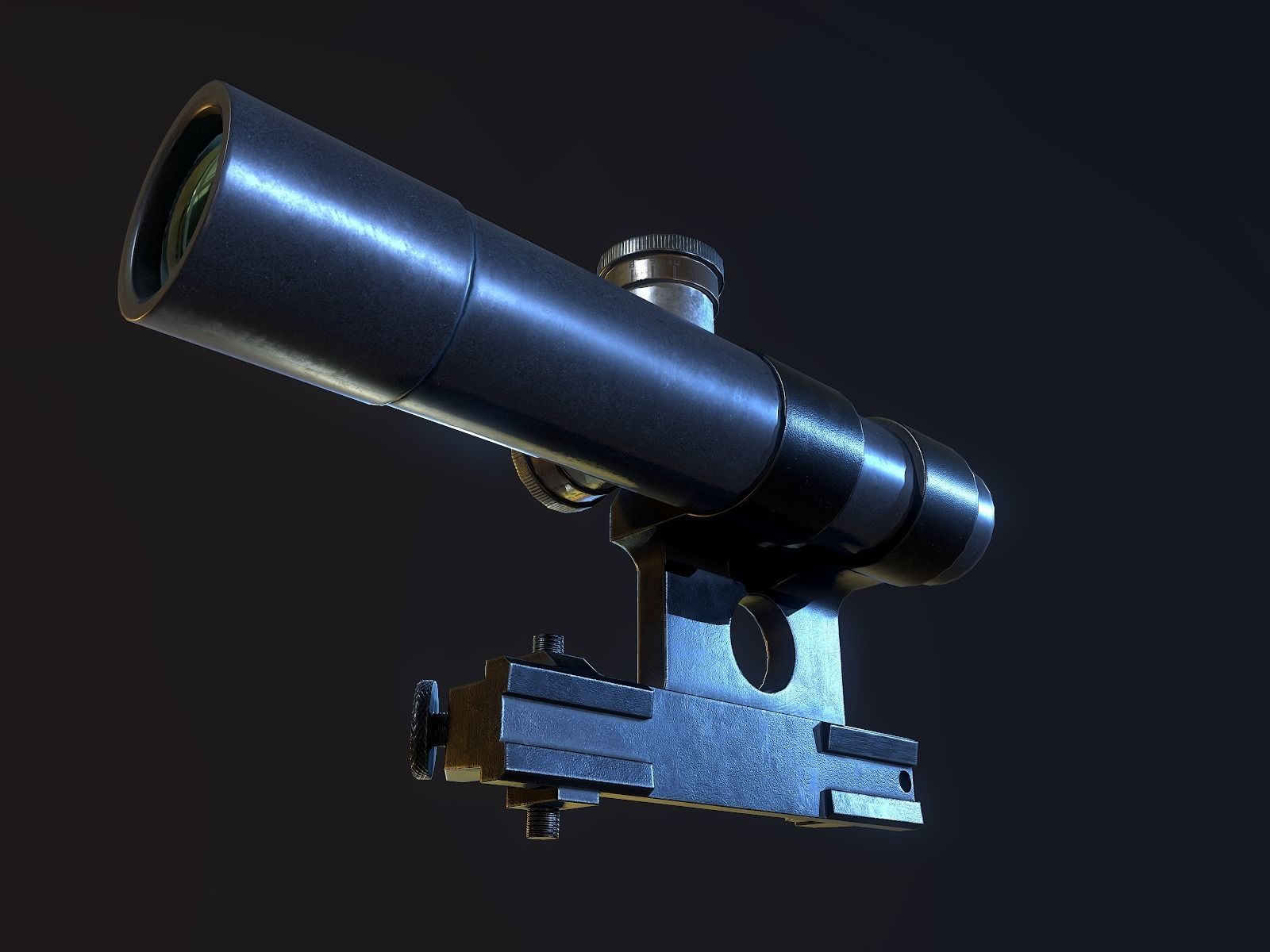 PU Scope ww2 USSR PBR Low-poly 3D model_5
