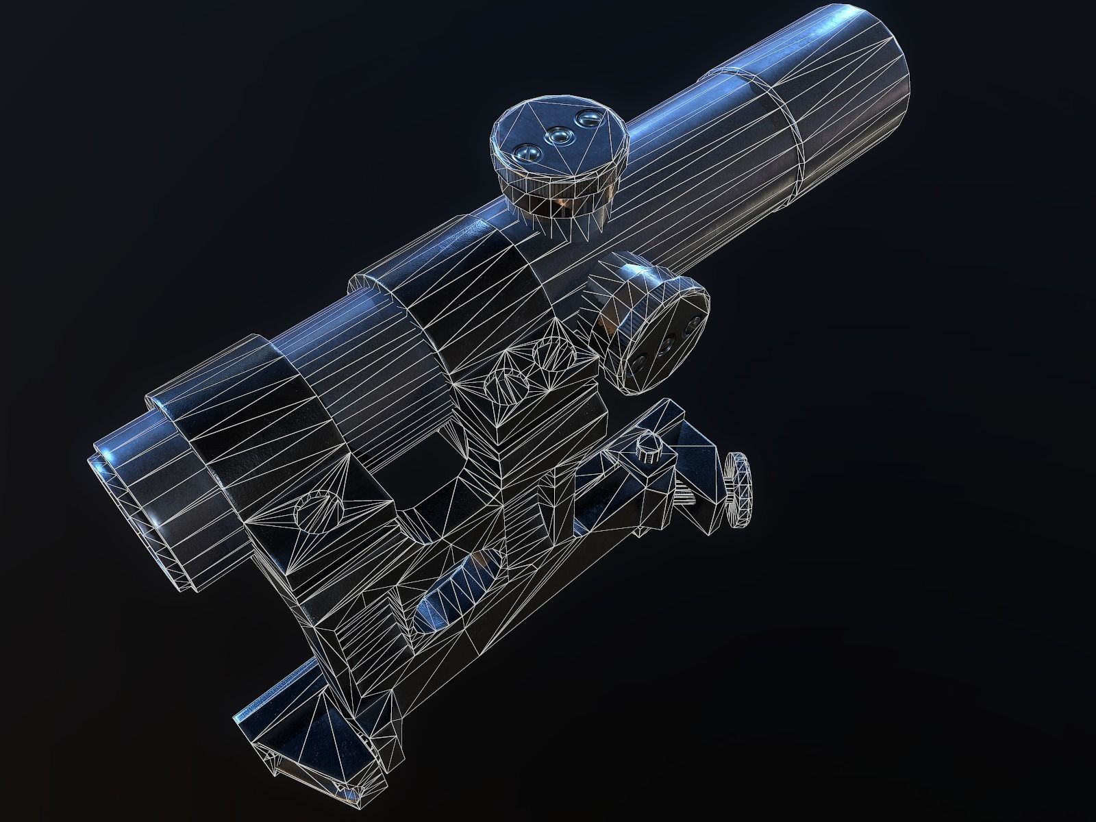 PU Scope ww2 USSR PBR Low-poly 3D model_8