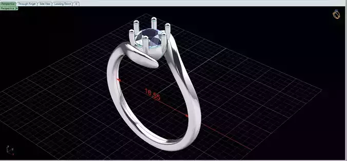 Soliteire Ring Diamond 5 mm S52 S53 S54 S55