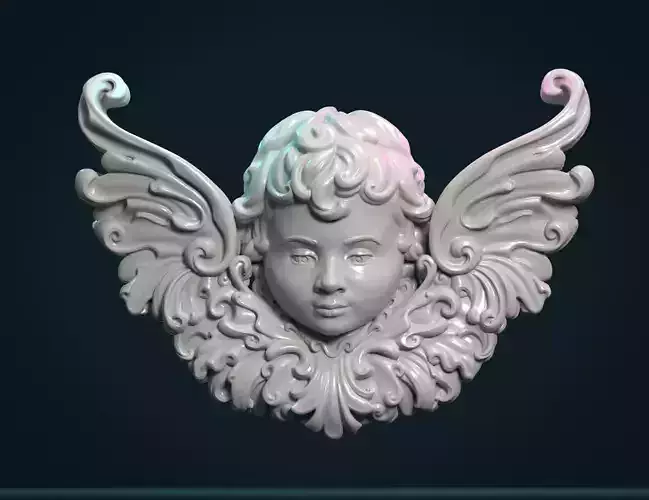 Angel Cherub bas-relief 3D print model