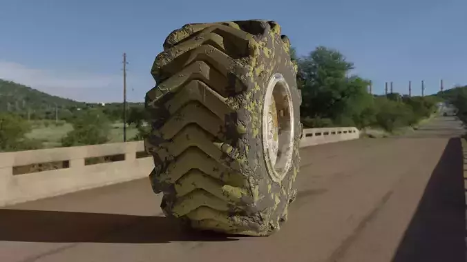 Tire 3D model gold medallion