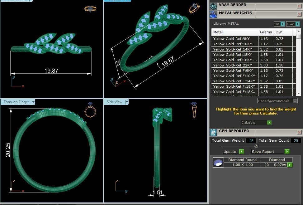Women ring 3dm stl render detail 3D print model_9