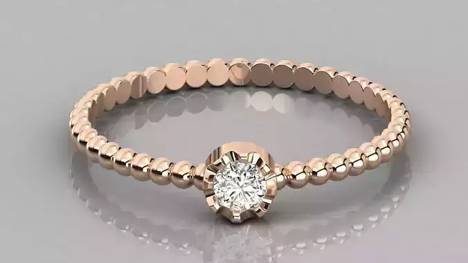 Women solitaire ring 3dm stl render detail 3D print model