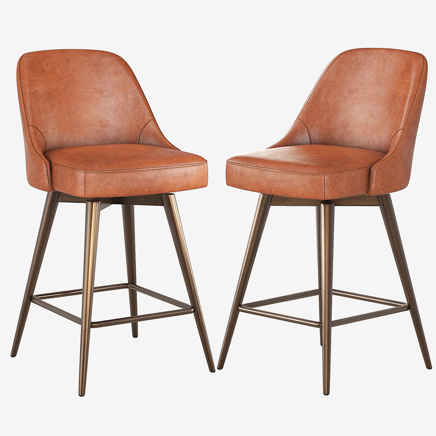 West Elm Mid-Century Counter Stool 3D model_8