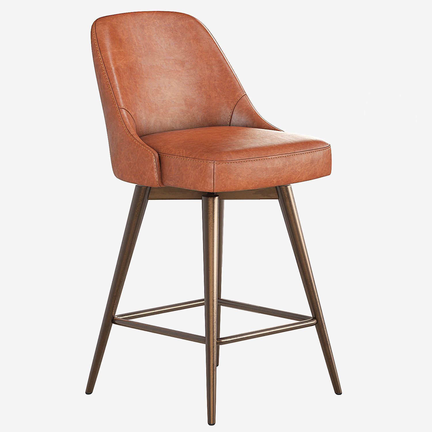West Elm Mid-Century Counter Stool 3D model_2