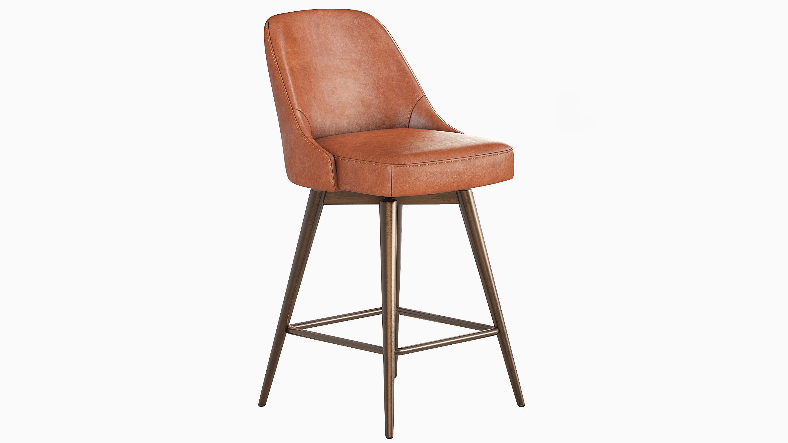 West Elm Mid-Century Counter Stool 3D model_5