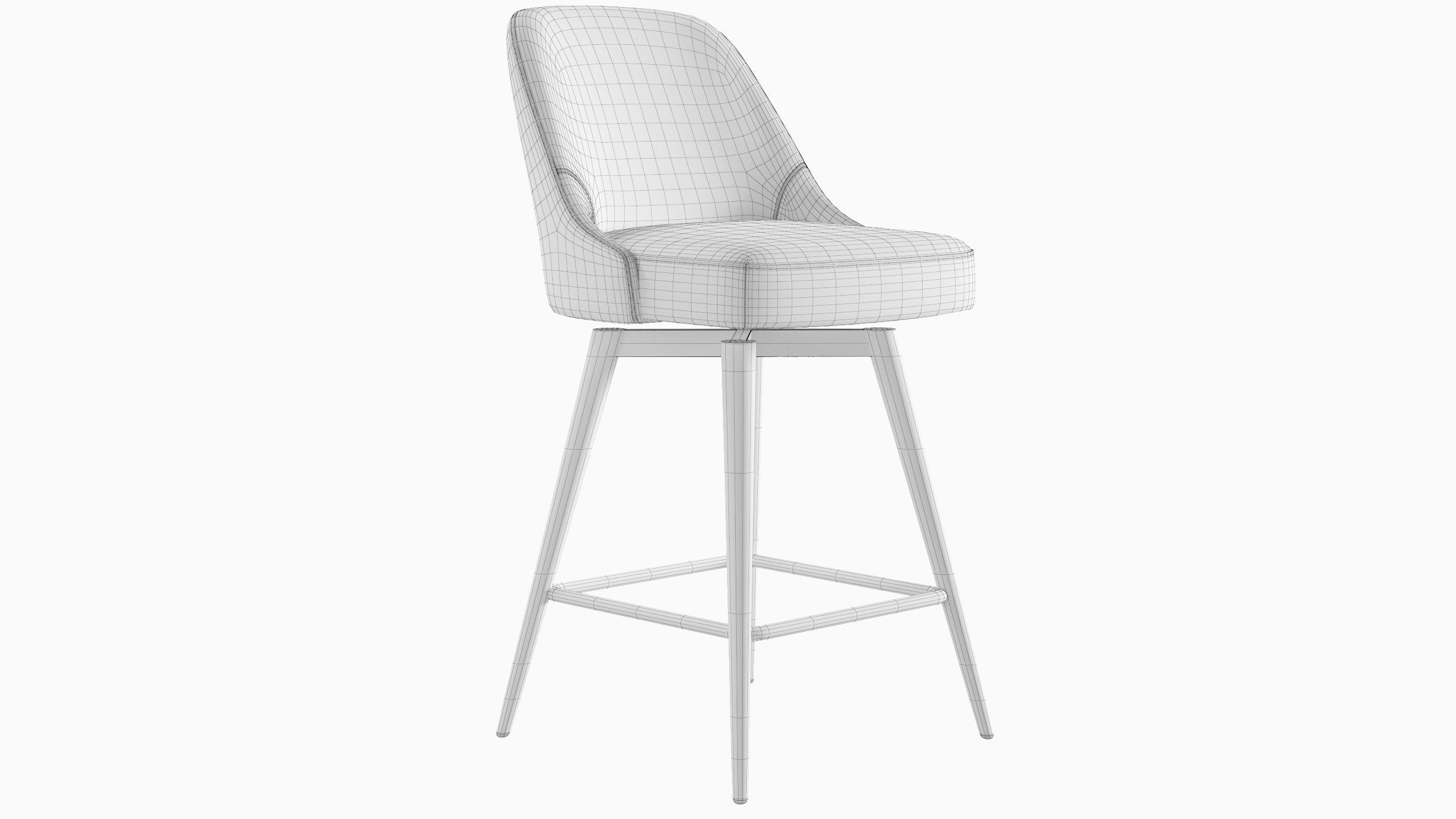 West Elm Mid-Century Counter Stool 3D model_12