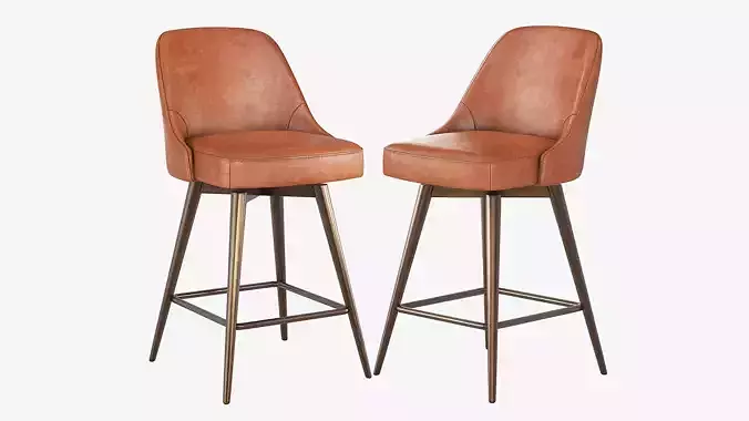 West Elm Mid-Century Counter Stool 3D model