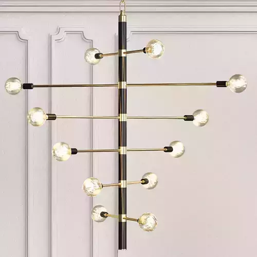 LUXURY MODERN BLACK CHANDELIER Low-poly 3D model