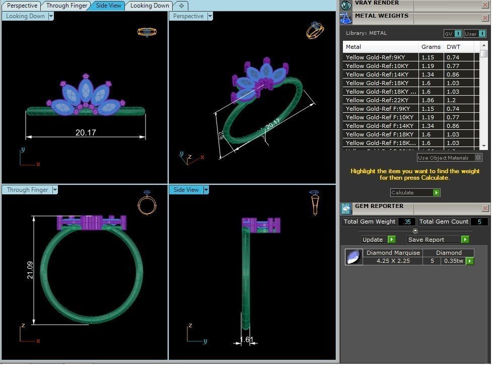 Women ring 3dm stl render detail 3D print model_7
