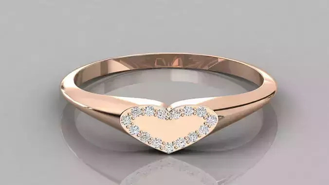 Women heart ring 3dm stl render detail 3D print model