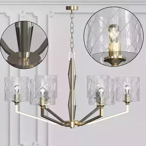 LUXURY MODERN BRASS CHANDELIER 3 Low-poly 3D model