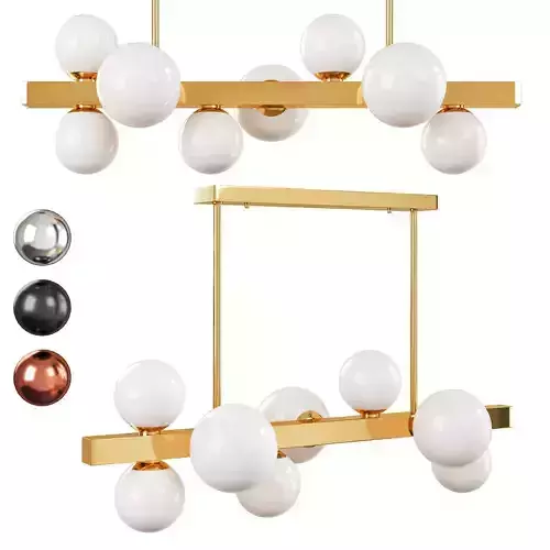 HINSDALE chandelier with balls hanging from it Low-poly 3D model