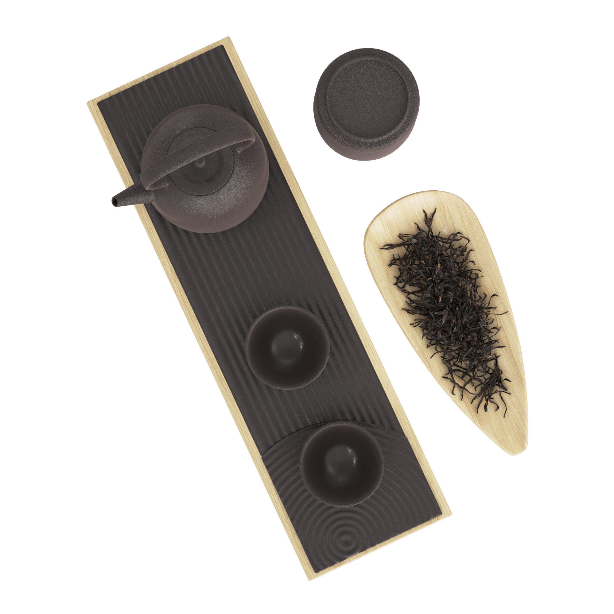 Chinese Tea Ceremony Set 3D model_4