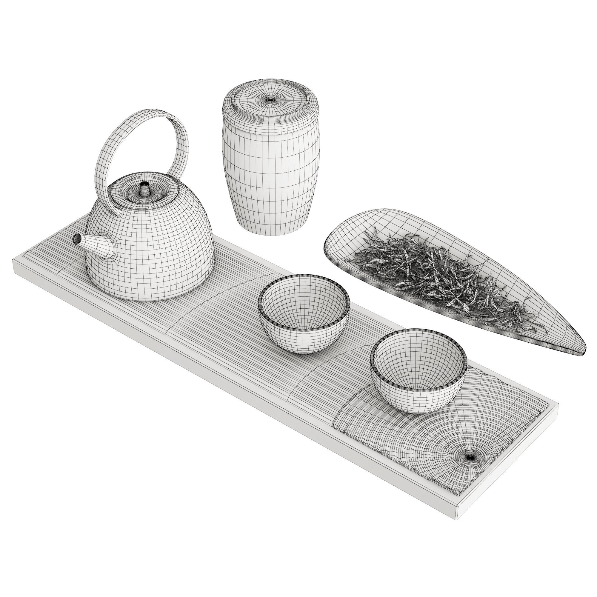 Chinese Tea Ceremony Set 3D model_1