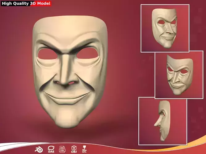 Man Mask - Original Design Low-poly 3D model