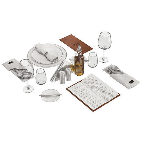 Restaurant table decorative set 3D model