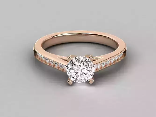 Women solitaire ring 3dm stl render detail 
