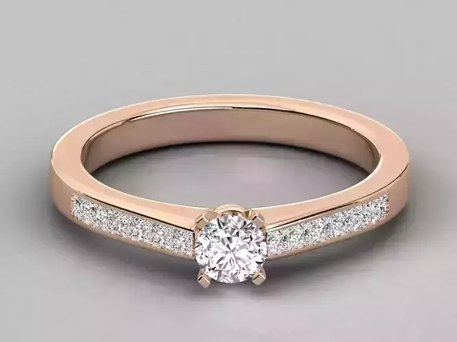 Women solitaire ring 3dm stl render detail 