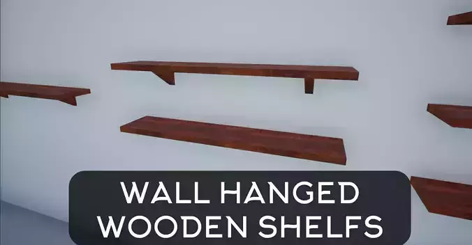 Medieval Wall Hanged Wooden Shelfs