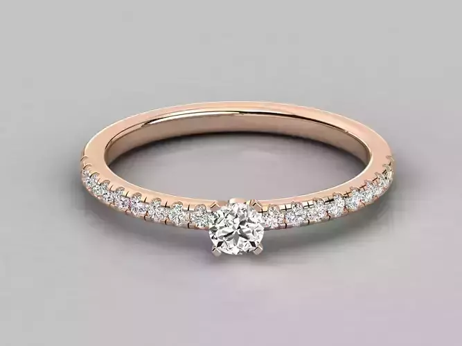Women solitaire ring 3dm stl render detail 
