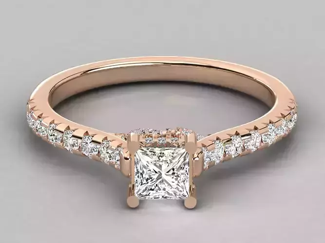 Women solitaire ring 3dm stl render detail 