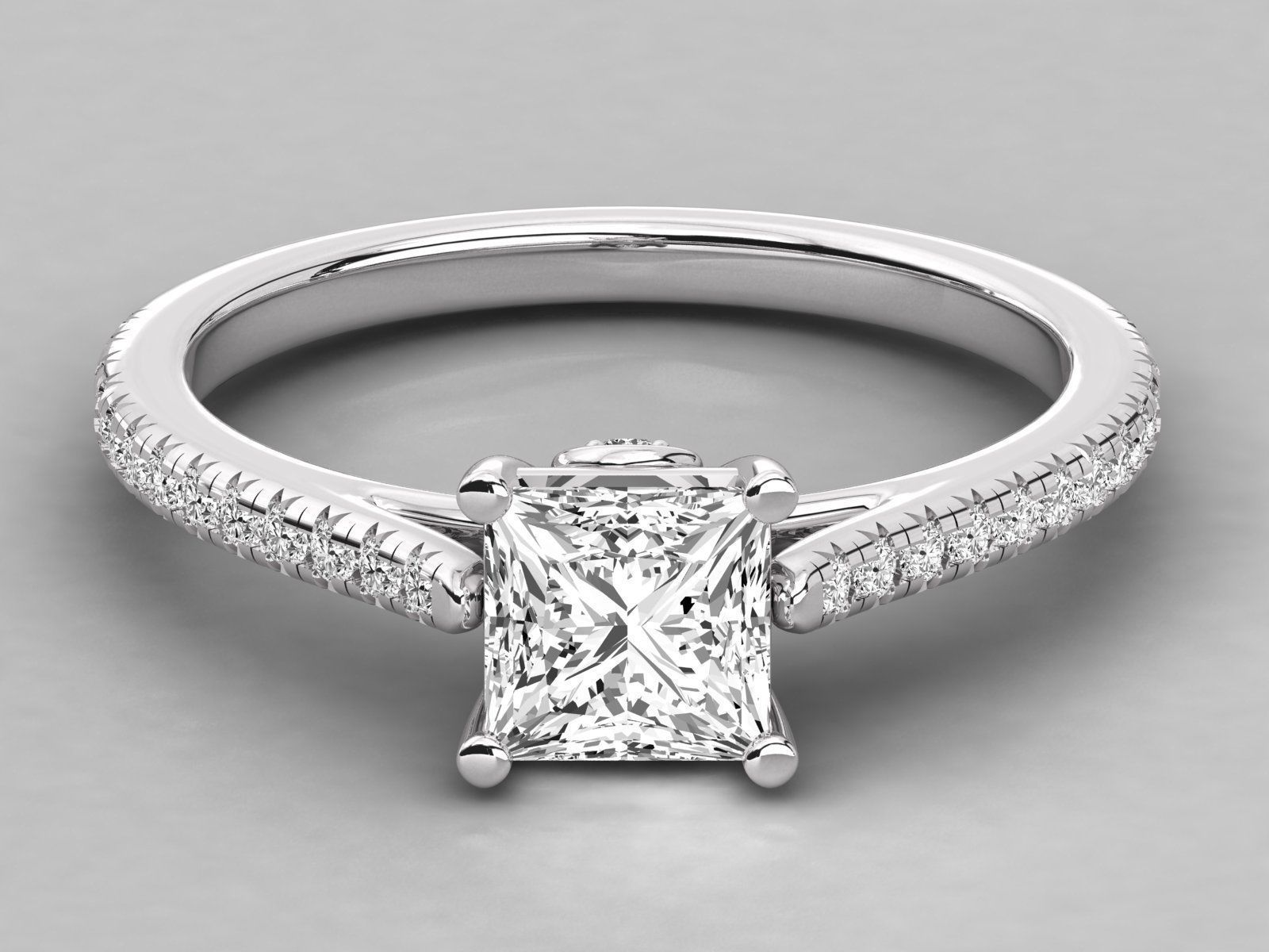 Women solitaire ring 3dm stl render detail 3D print model_6
