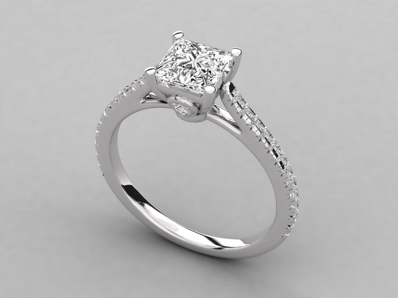 Women solitaire ring 3dm stl render detail 3D print model_5