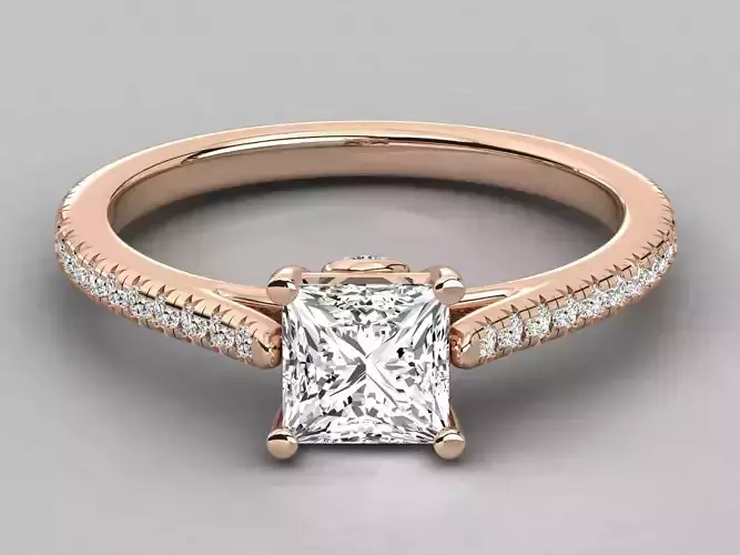 Women solitaire ring 3dm stl render detail 