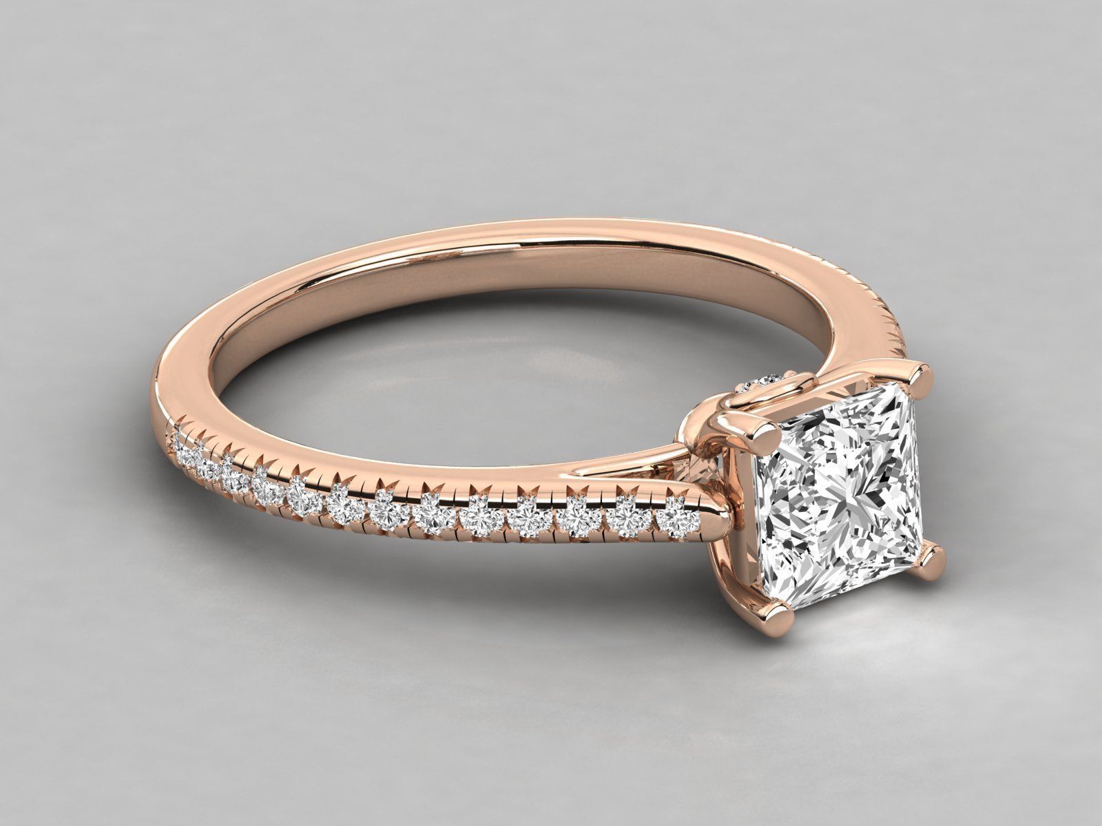 Women solitaire ring 3dm stl render detail 3D print model_1