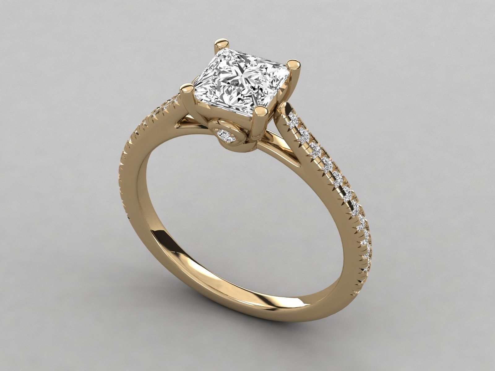 Women solitaire ring 3dm stl render detail 3D print model_7
