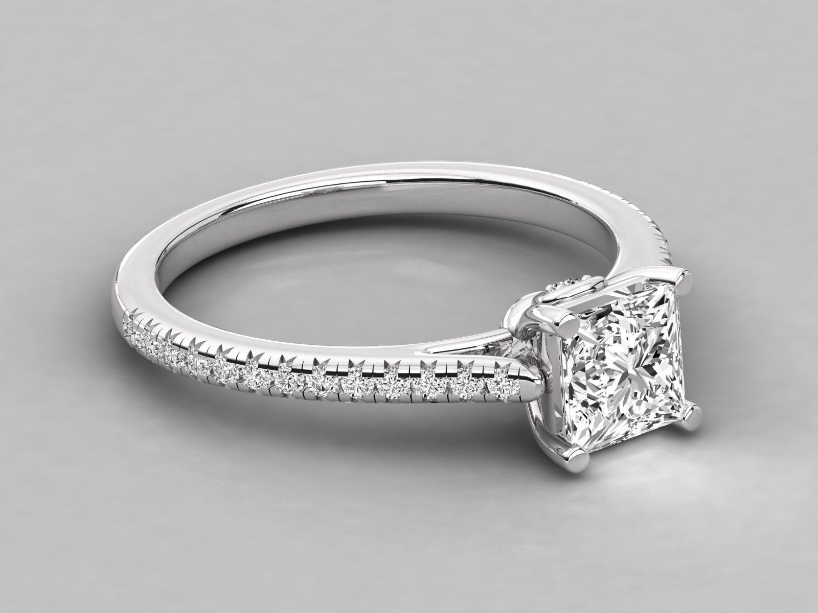 Women solitaire ring 3dm stl render detail 3D print model_3
