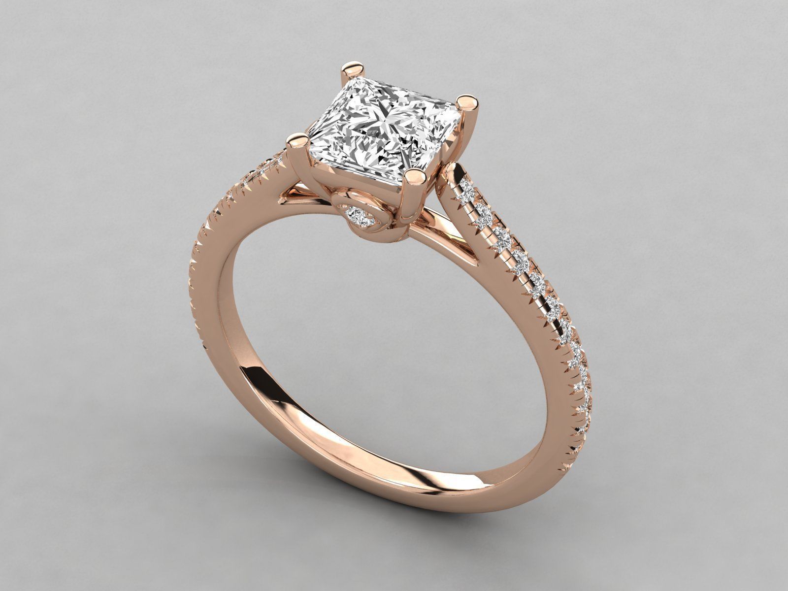 Women solitaire ring 3dm stl render detail 3D print model_2