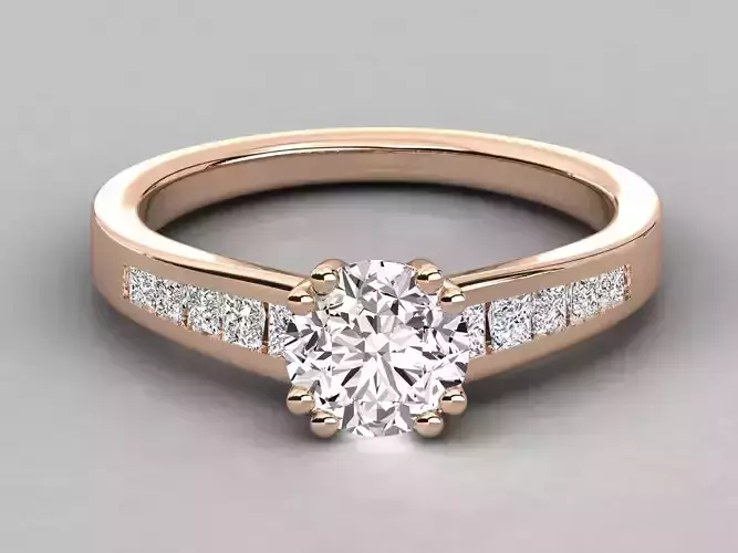 Women solitaire ring 3dm stl render detail 