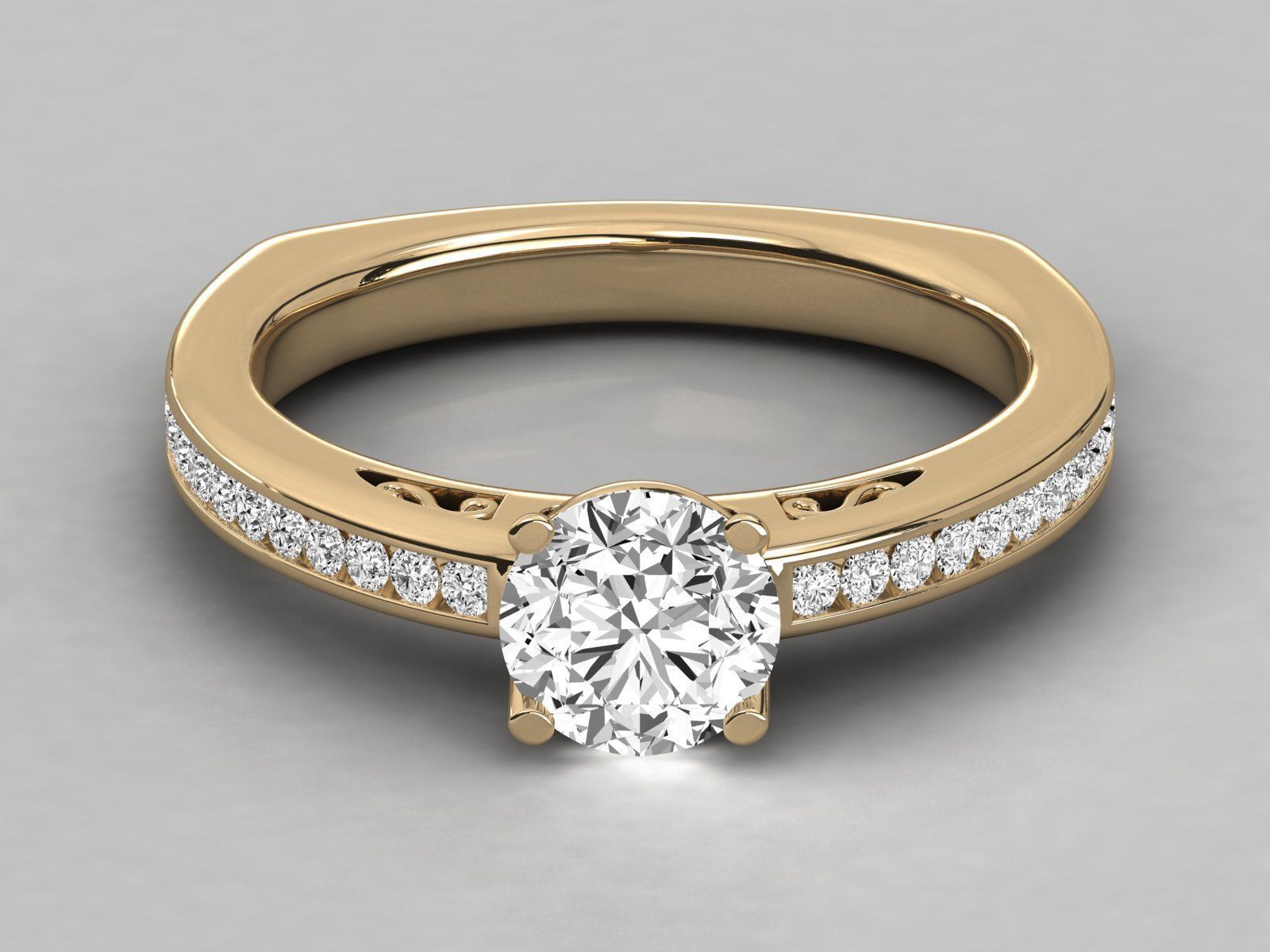 Women solitaire ring 3dm stl render detail 3D print model_10