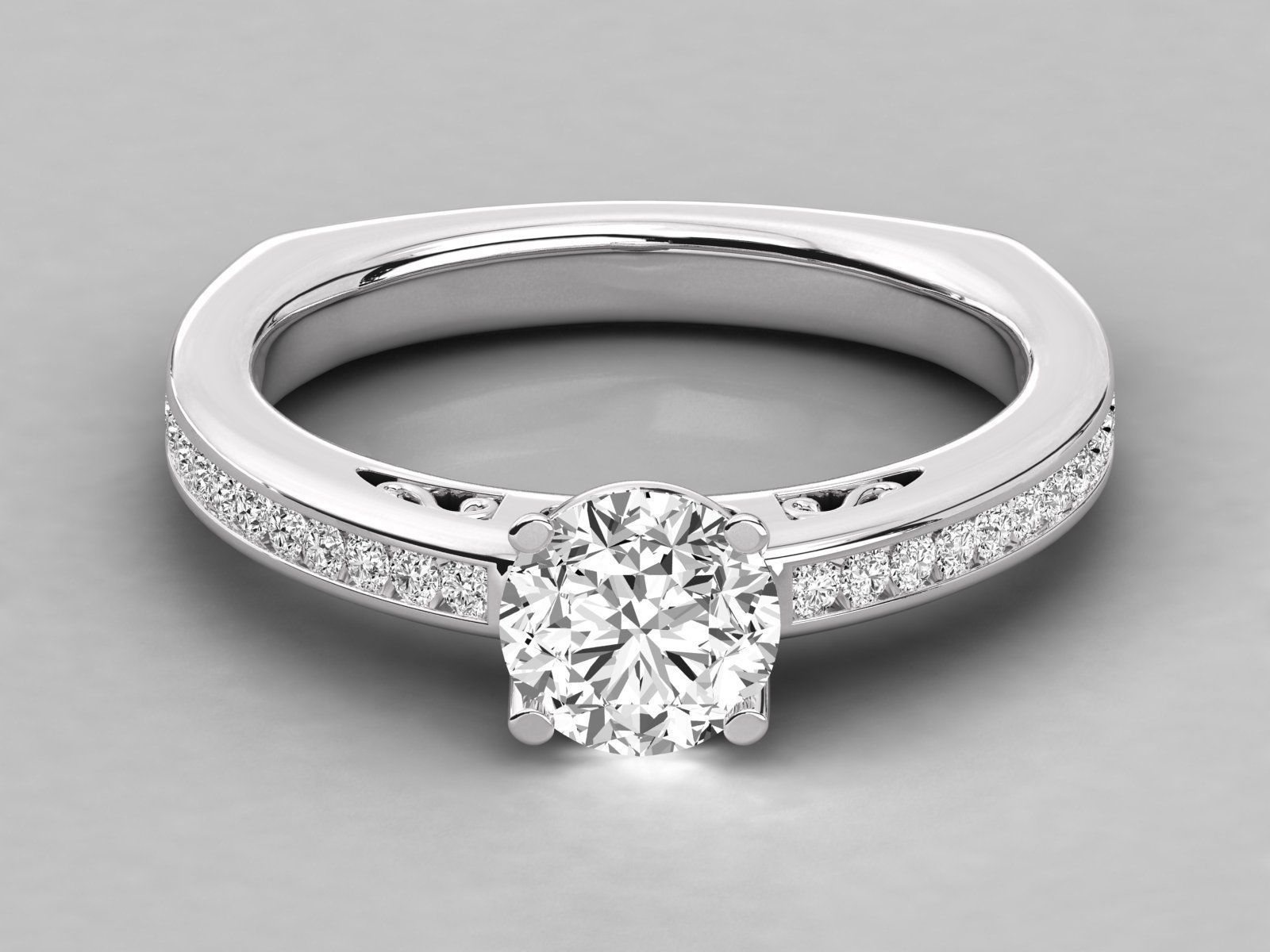 Women solitaire ring 3dm stl render detail 3D print model_7