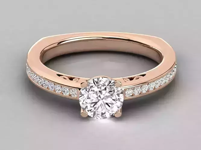 Women solitaire ring 3dm stl render detail 