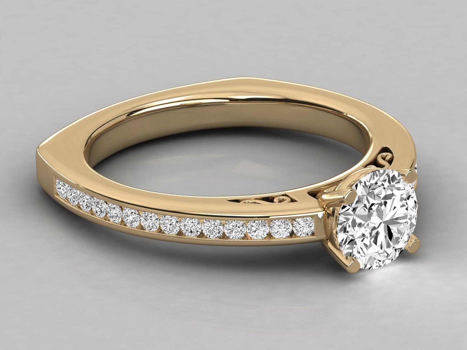 Women solitaire ring 3dm stl render detail 3D print model_8