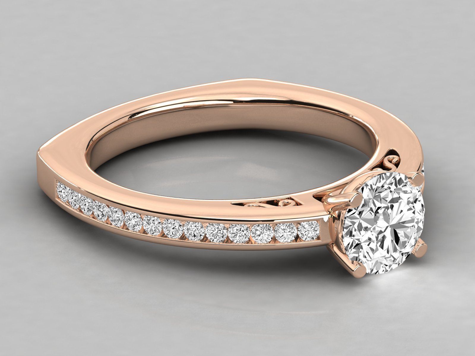 Women solitaire ring 3dm stl render detail 3D print model_1