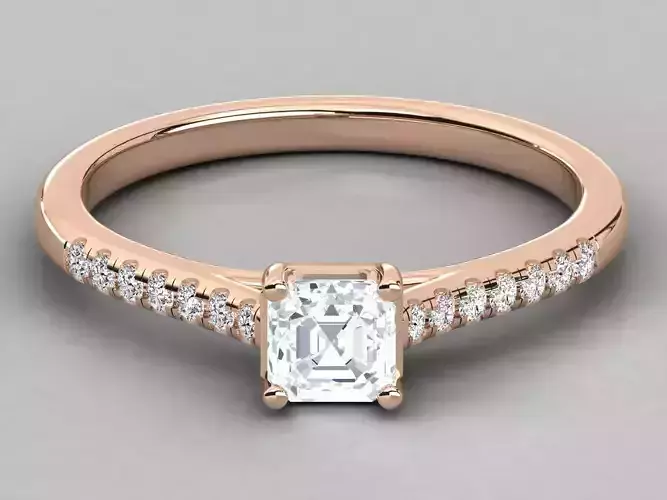 Women solitaire ring 3dm stl render detail 