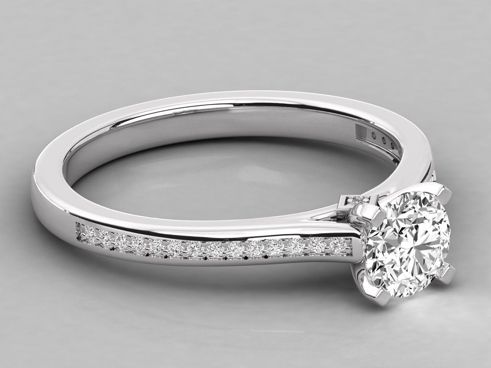 Women solitaire ring 3dm stl render detail 3D print model_4