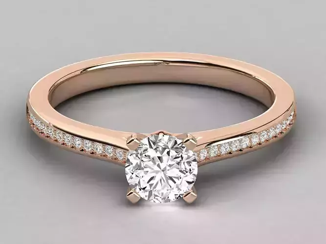 Women solitaire ring 3dm stl render detail 